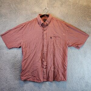 Knights Sportswear Mens XL Multicolor Plaid Cotton Logo Button Down Short Sleeve